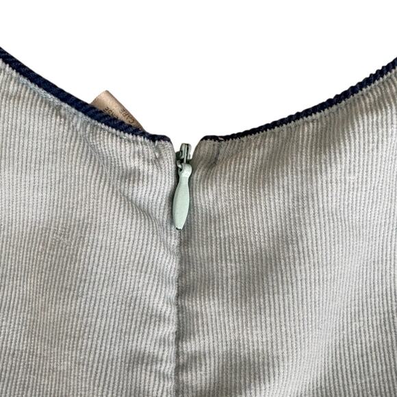 Cotton Kids Vintage Winter Scene Applique Dress Ice Skating Holiday 2T Corduroy - Picture 7 of 7